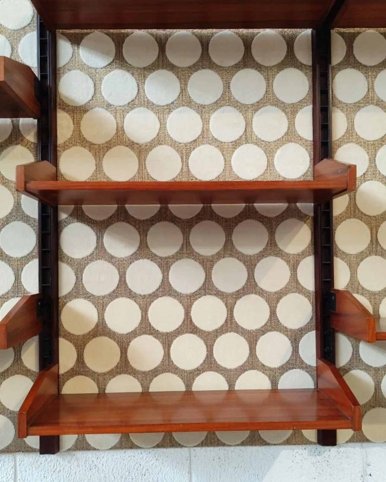 Wall bookcase with polka dot fabric, Italy 1960s 6