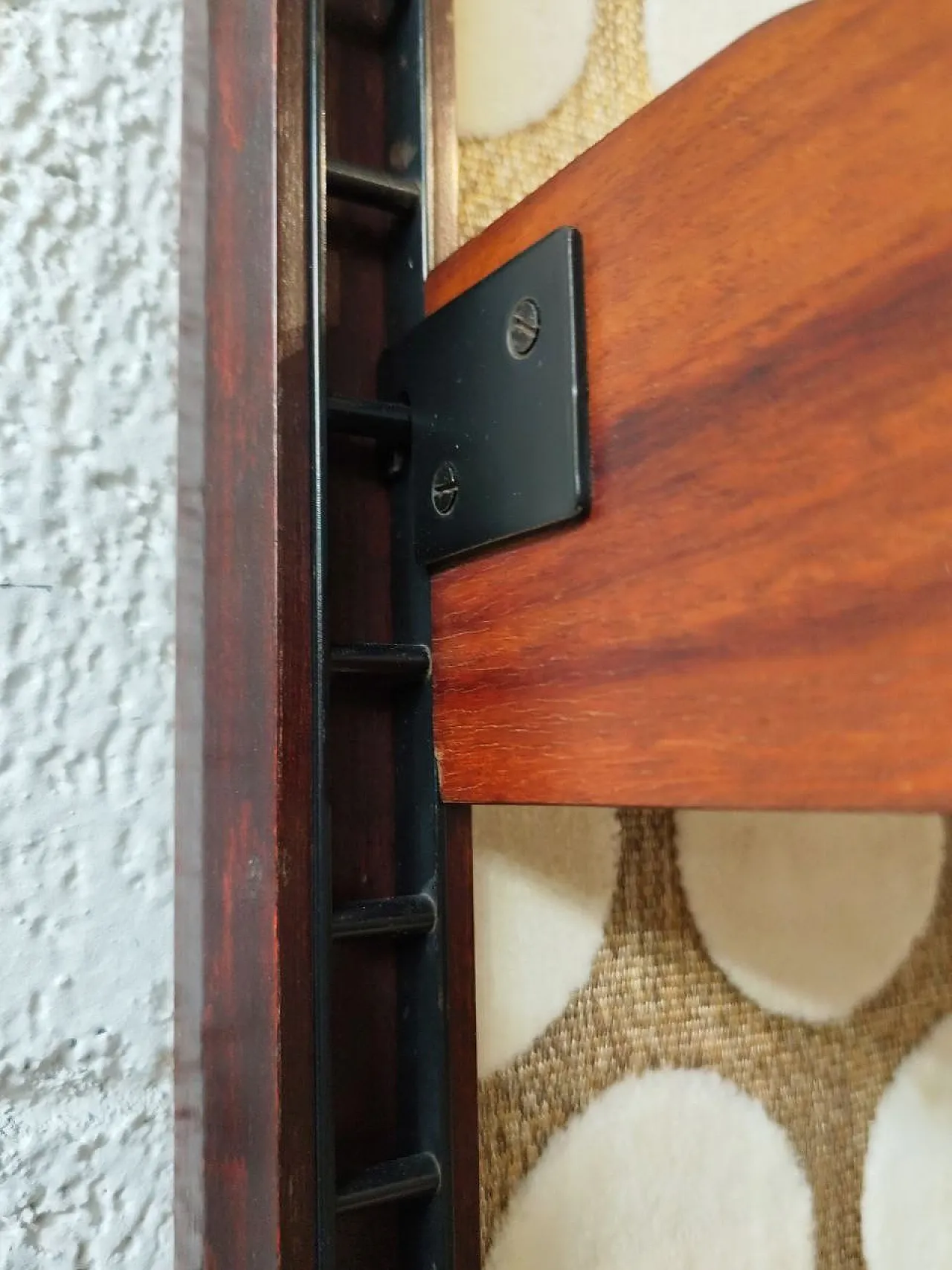 Wall bookcase with polka dot fabric, Italy 1960s 7