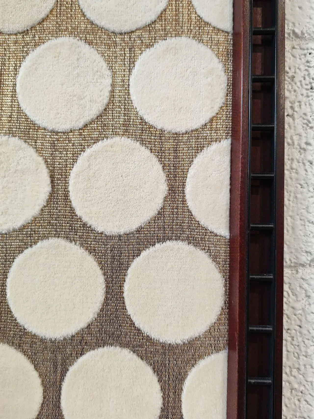 Wall bookcase with polka dot fabric, Italy 1960s 8