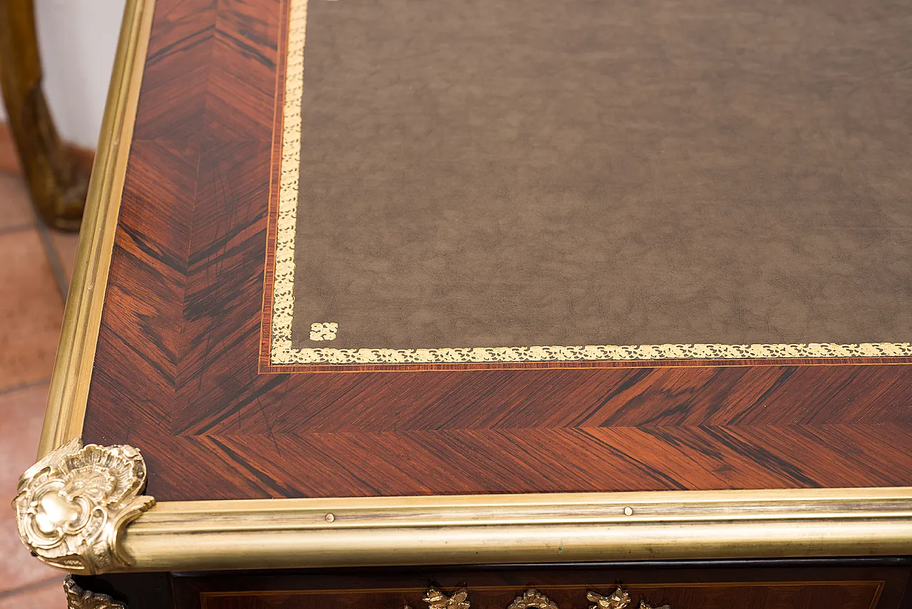 Scrivania francese Napoleone III in pregiati legni esotici, XX secolo 2