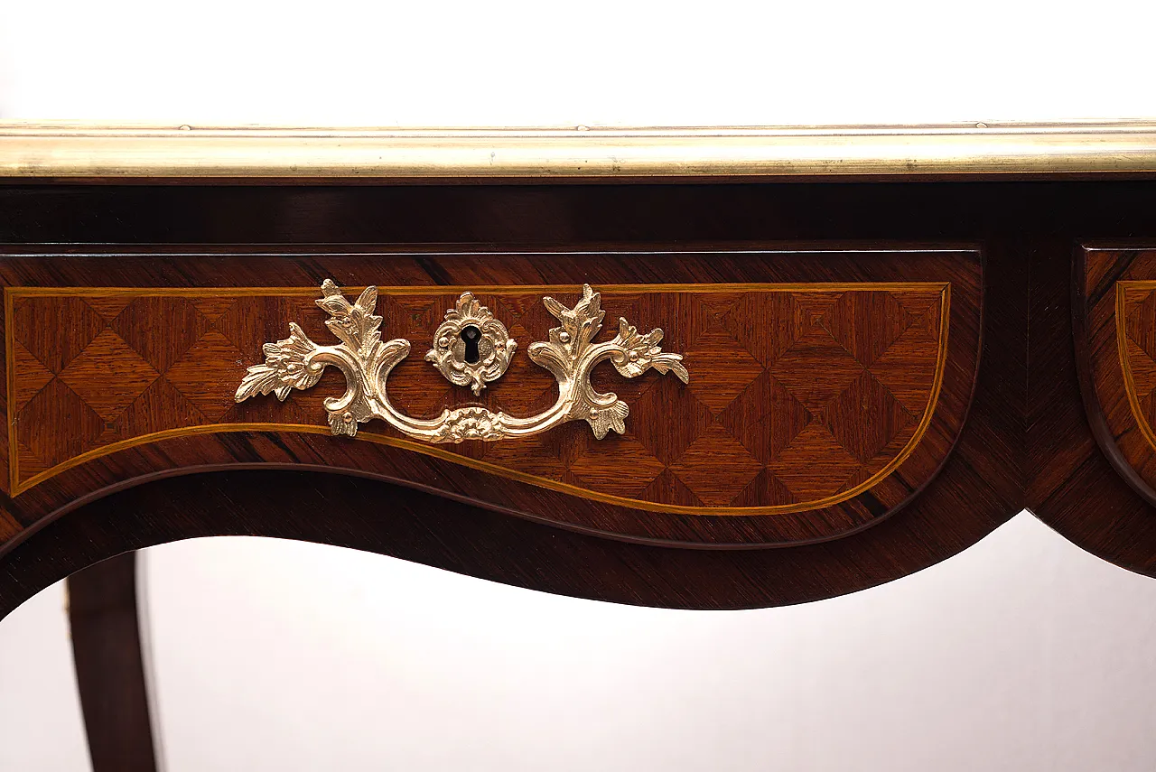 Scrivania francese Napoleone III in pregiati legni esotici, XX secolo 4