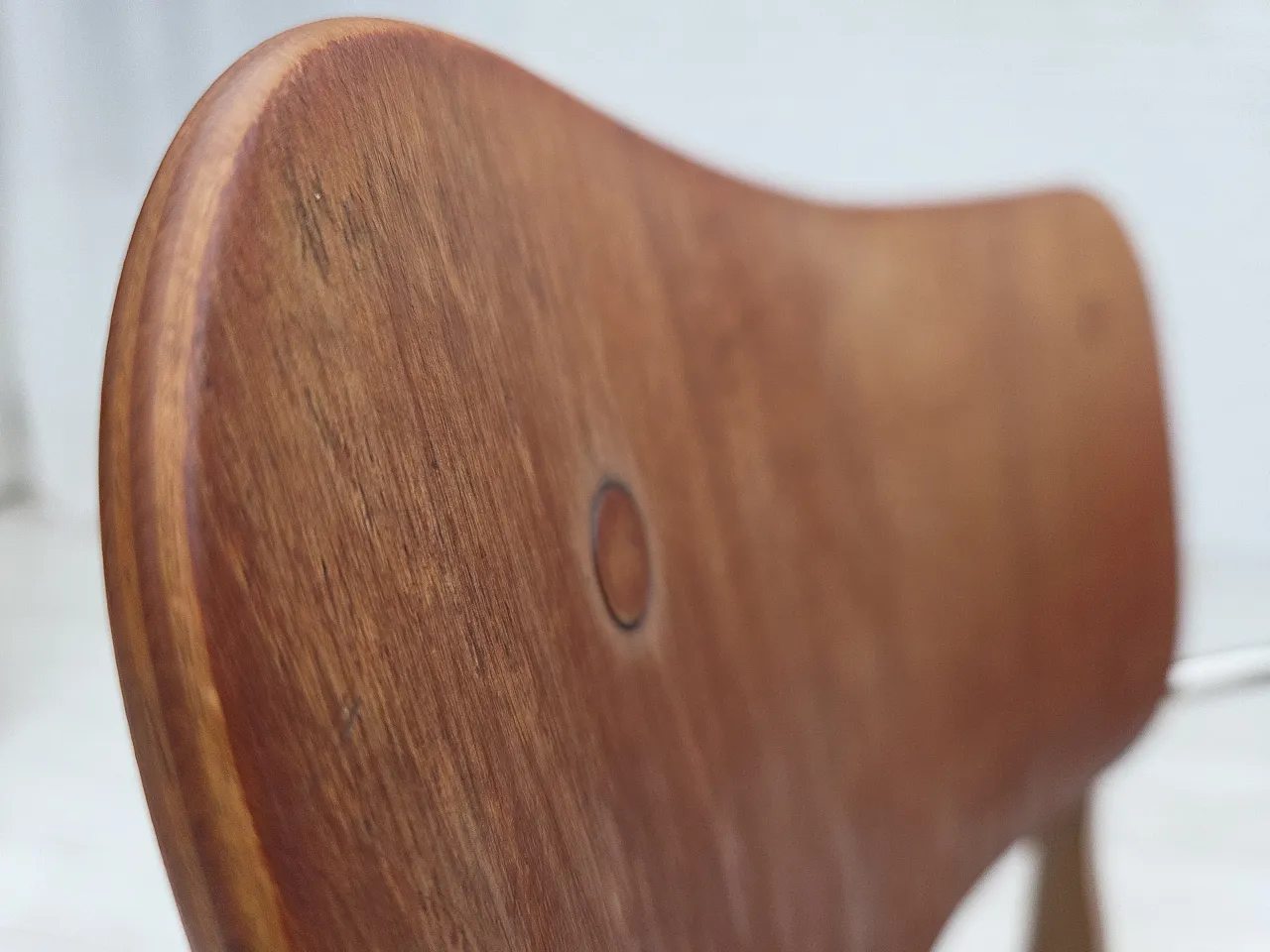 Danish velvet armchair with teak wood armrests, 1960s 8