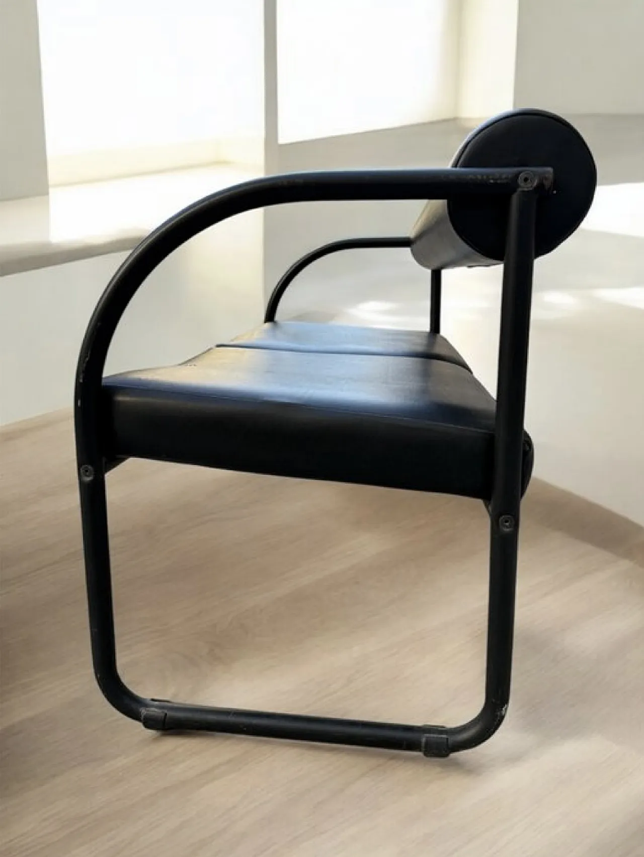 Leather Sofa and Armchair Set, 80s 4