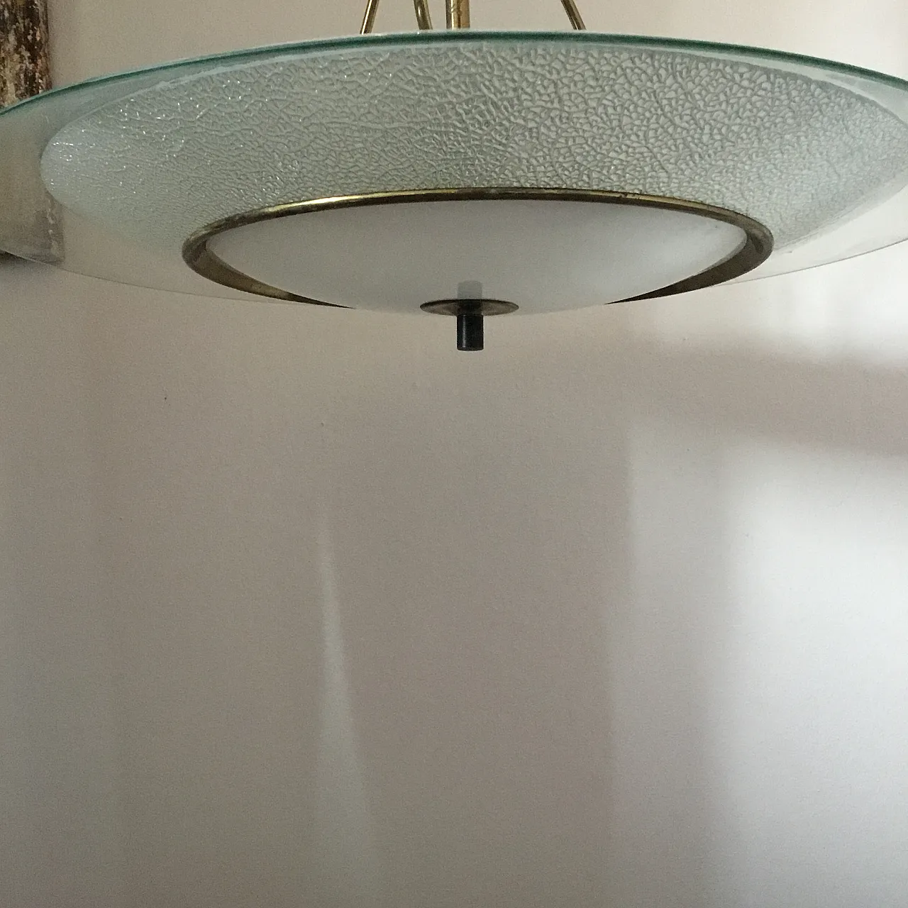 Lampadario vetro stile Fontana Arte, anni '50 3
