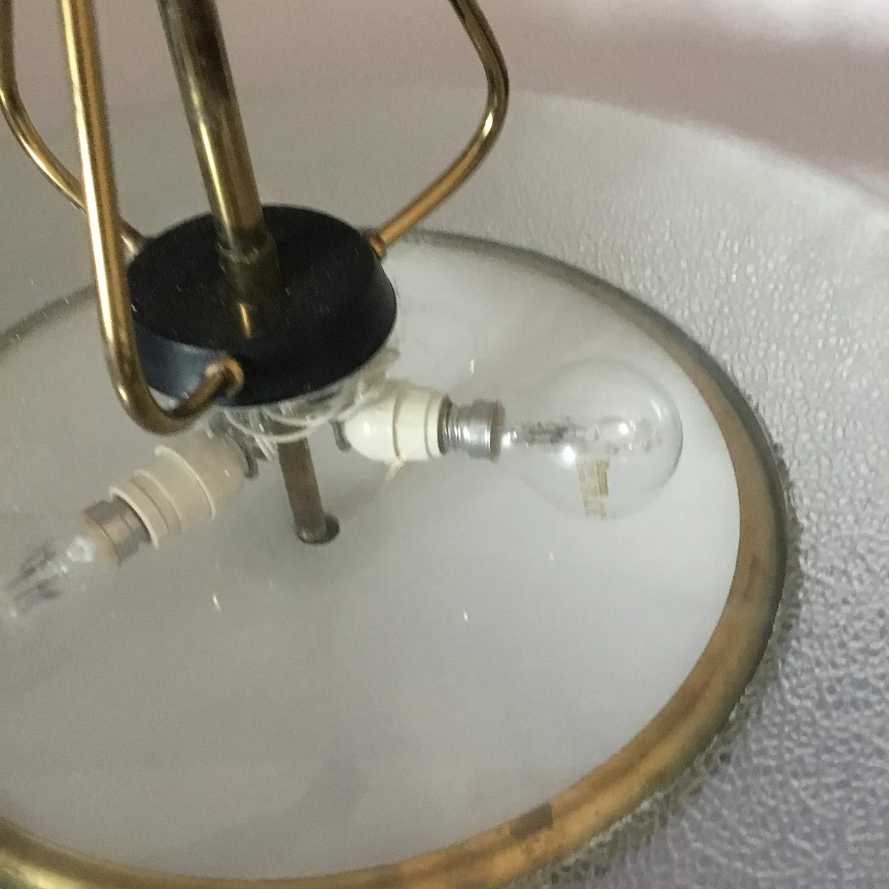 Lampadario vetro stile Fontana Arte, anni '50 4