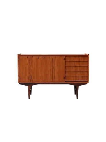 Vintage Scandinavian teak sideboard with tile drawers, 1960s
