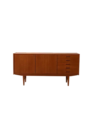 Vintage Scandinavian sideboard with drawers with elliptical handles
