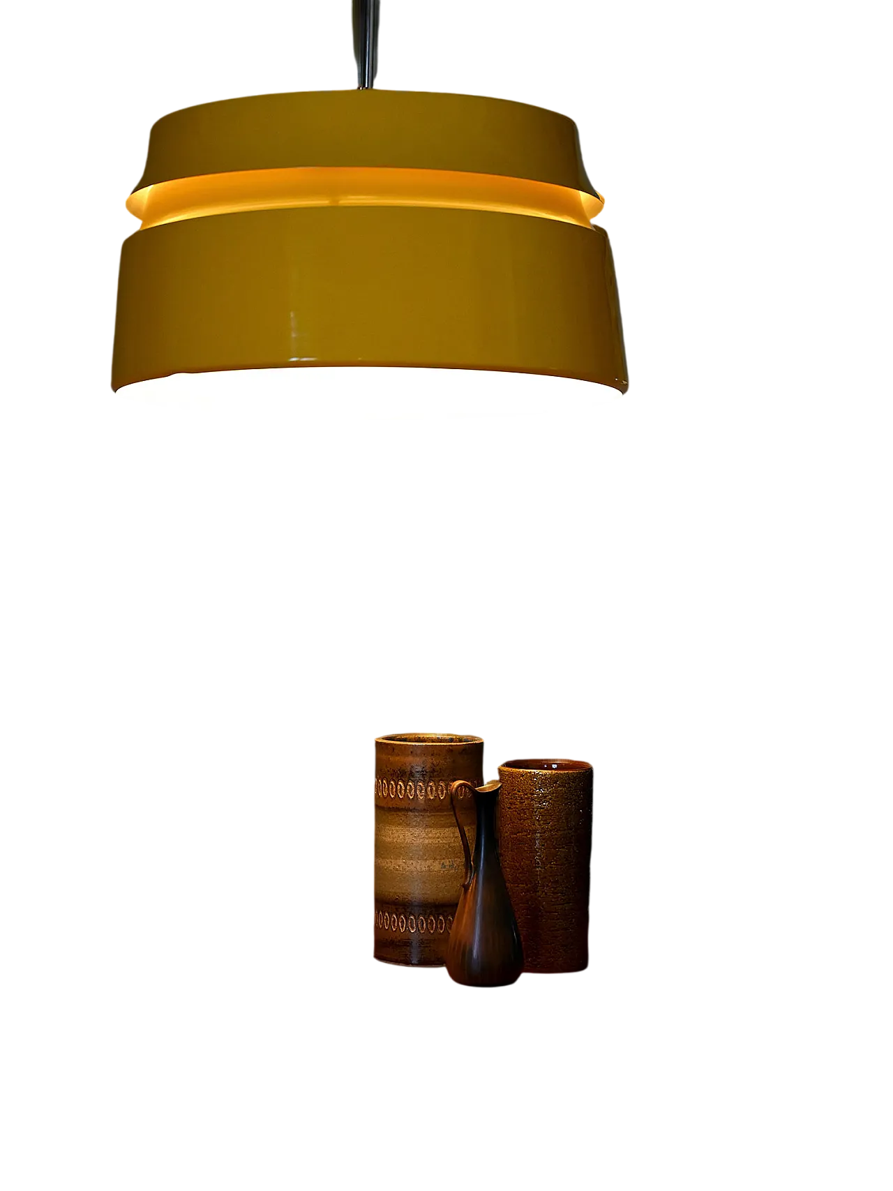 Scandinavian yellow ceiling lamp from the 60s/70s 7