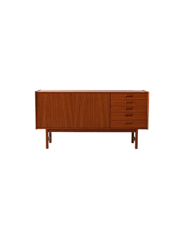 Vintage Scandinavian teak sideboard with cantilevered drawers