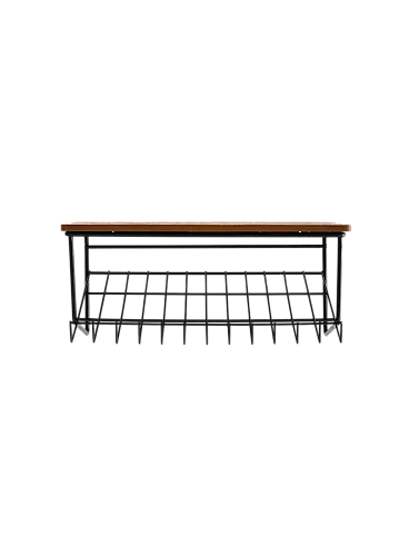 Vintage Scandinavian wall bedside table with magazine rack