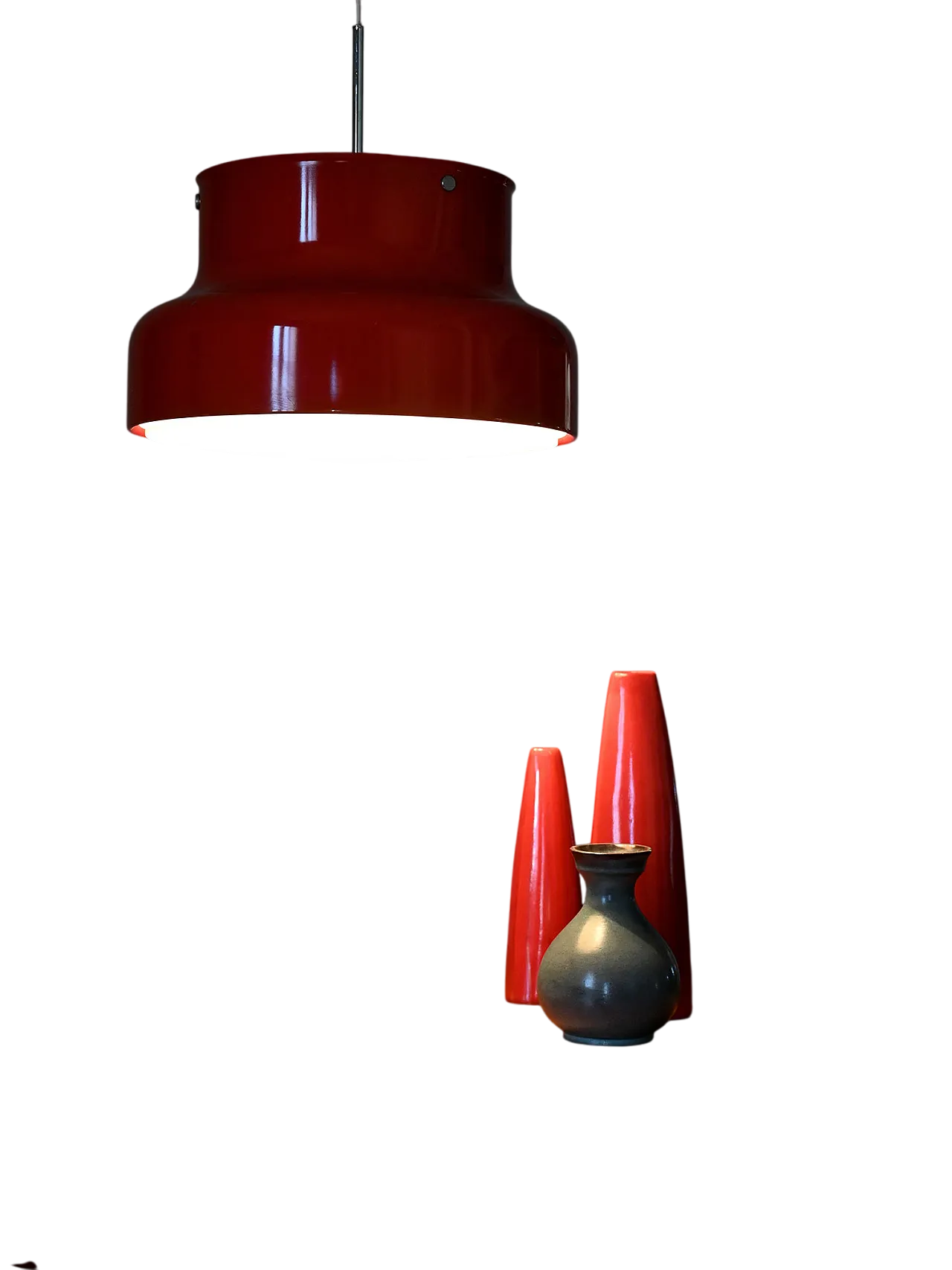 Red “Bumling” pendant lamp by Anders Pehrson 10
