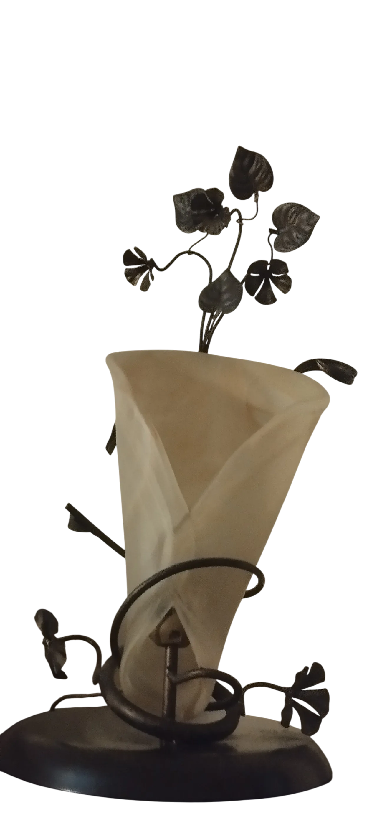 Lamp in wrought iron and blown glass, 90s 8