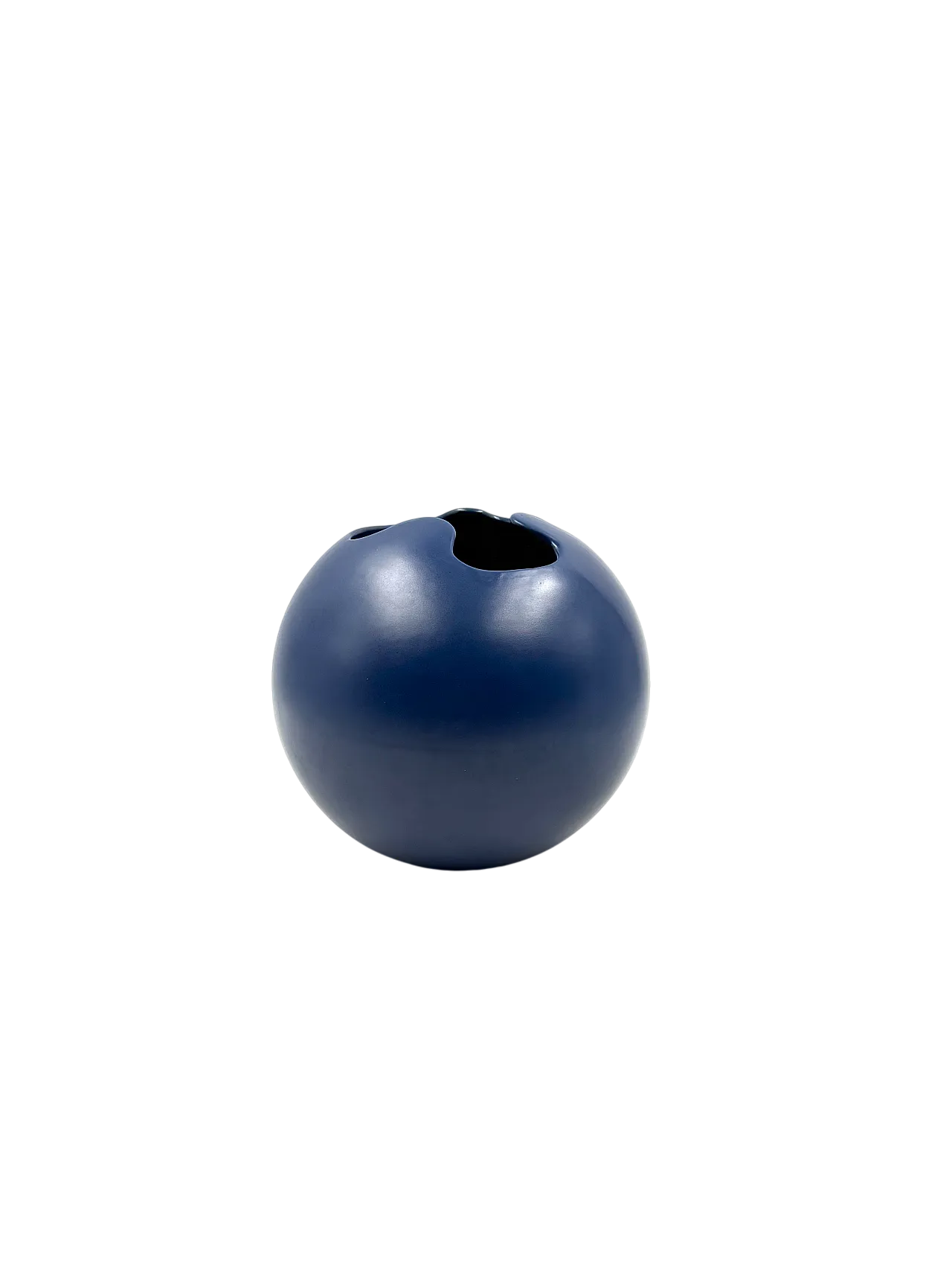 Modern spherical vase in blue ceramic, Italy 1970 10