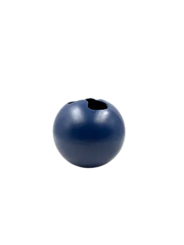 Modern spherical vase in blue ceramic, Italy 1970