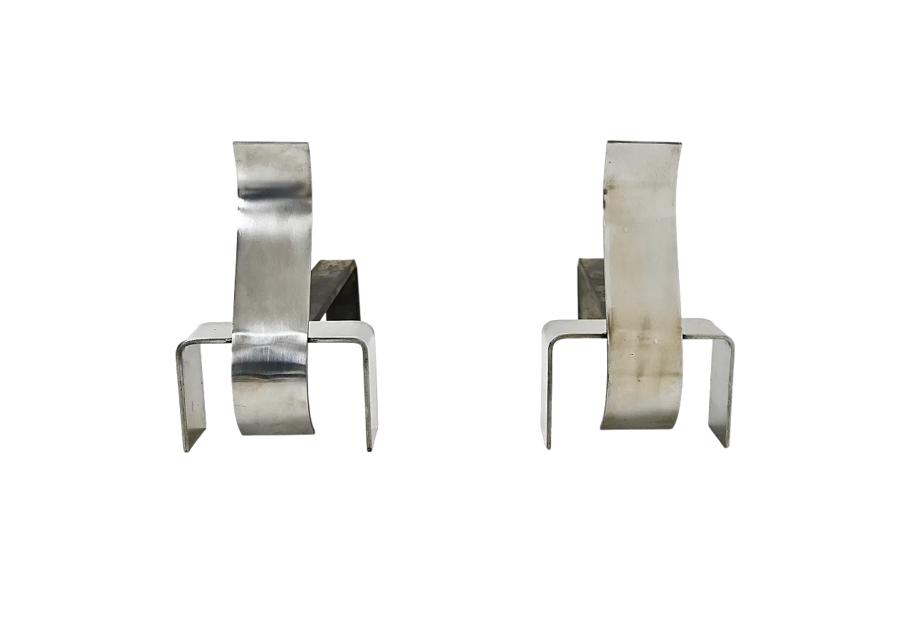 Coppia di Alari da Camino, anni '70 7