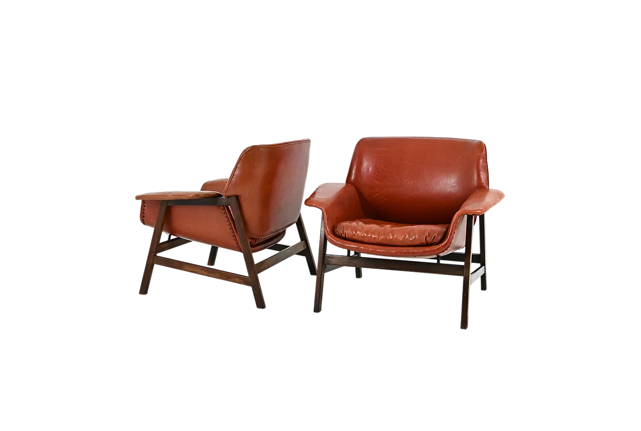 Coppia di poltrone "849" di Gianfranco Frattini per Cassina, anni '50 15