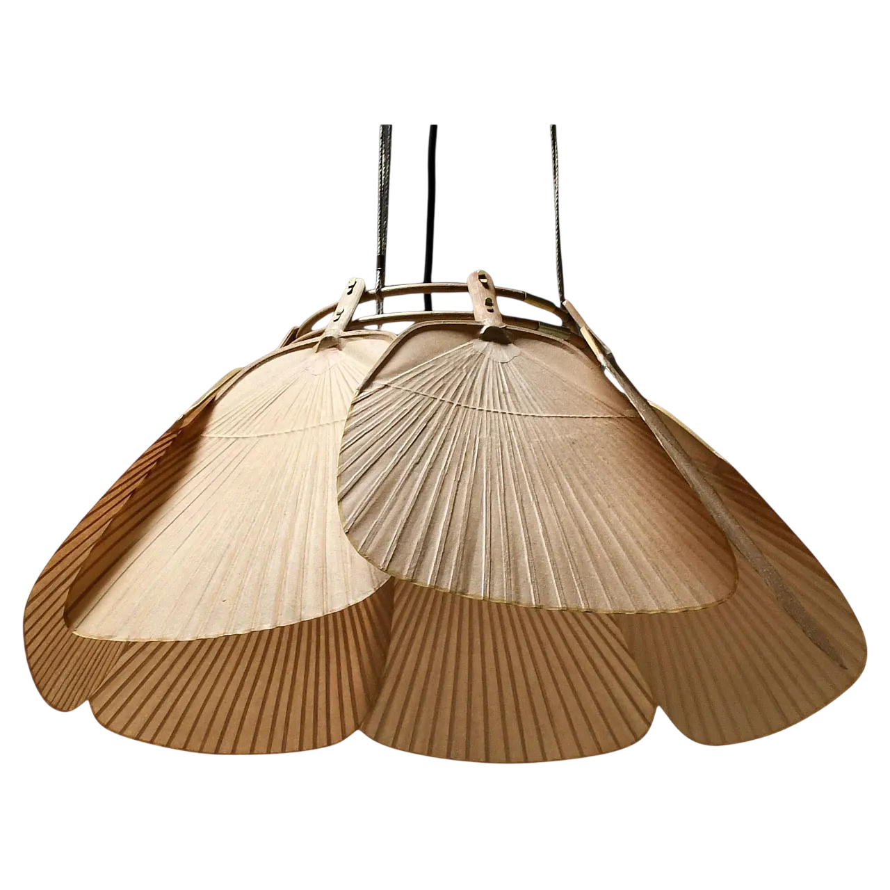 Ingo Maurer 'Uchiwa' Chandelier in Original box, Unused, Germany, 1970s 11