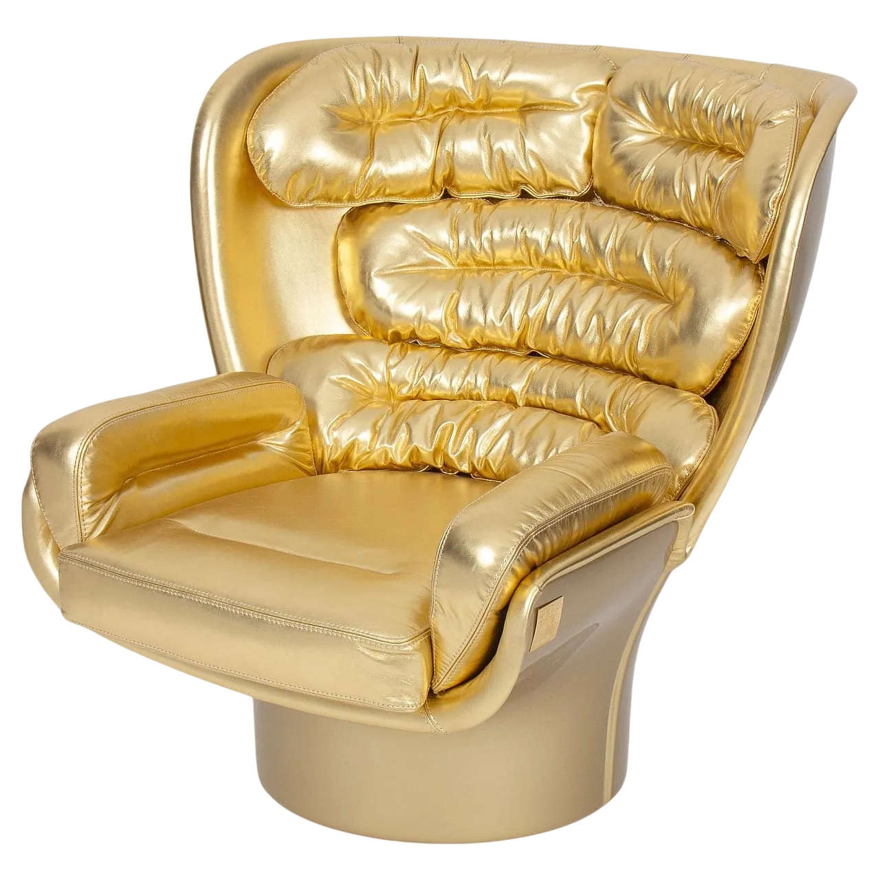 Sedia Elda dorata in edizione limitata di Joe Colombo per Longhi Italia n. 8/20 7