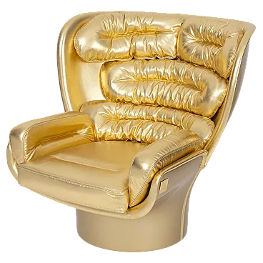 Sedia Elda dorata in edizione limitata di Joe Colombo per Longhi Italia n. 8/20