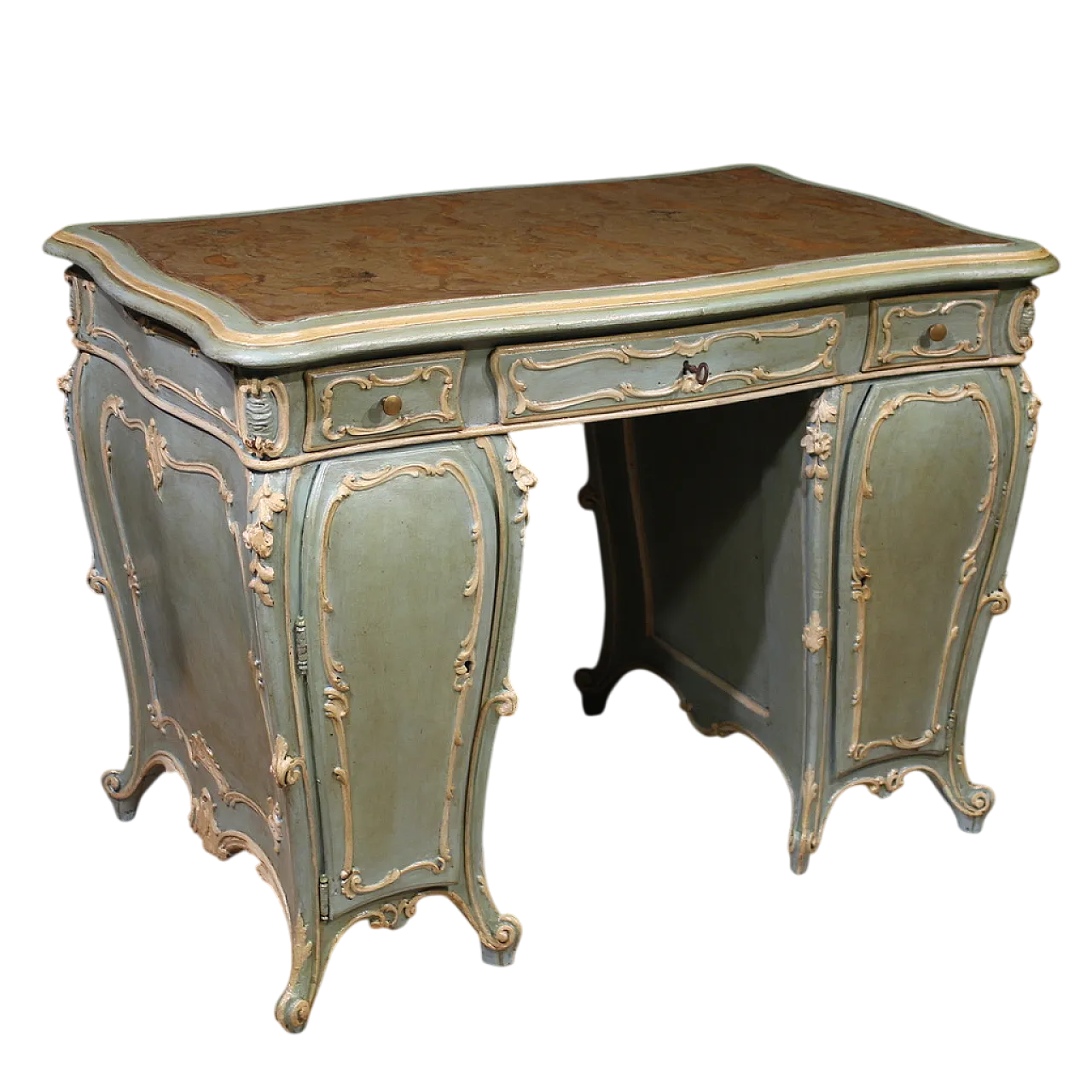 Venetian lacquered and painted desk, 20th century 13