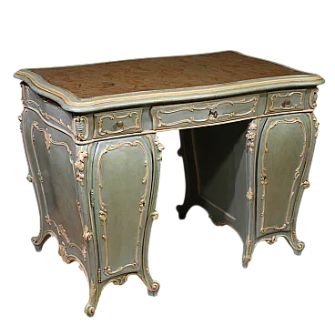 Venetian lacquered and painted desk, 20th century
