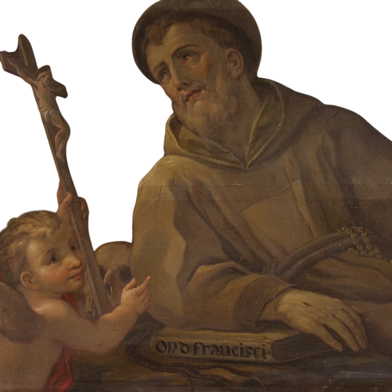 Saint Francis of Assisi, Religious oil painting, 18th century 16