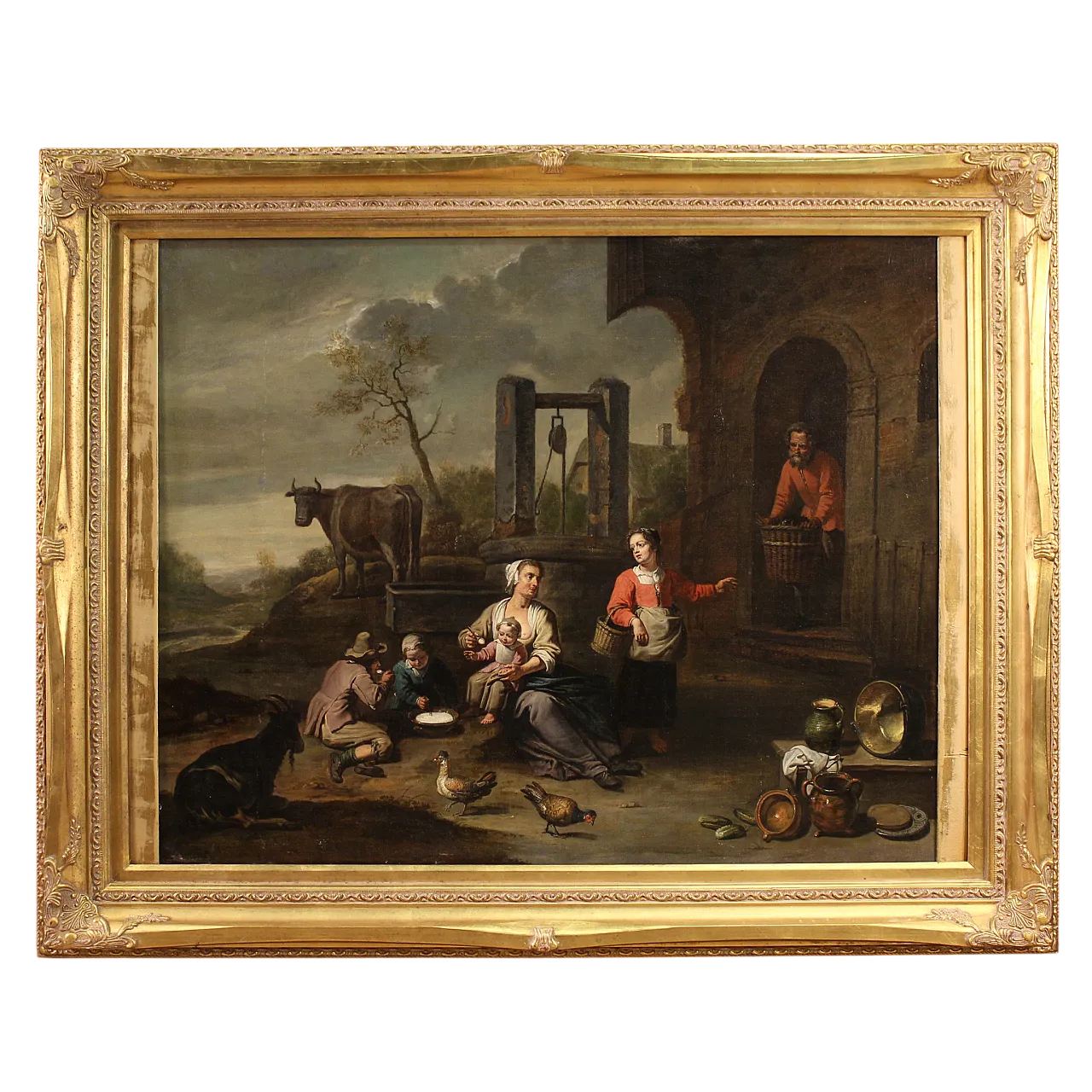 Flemish genre scene painting, 17th century 19