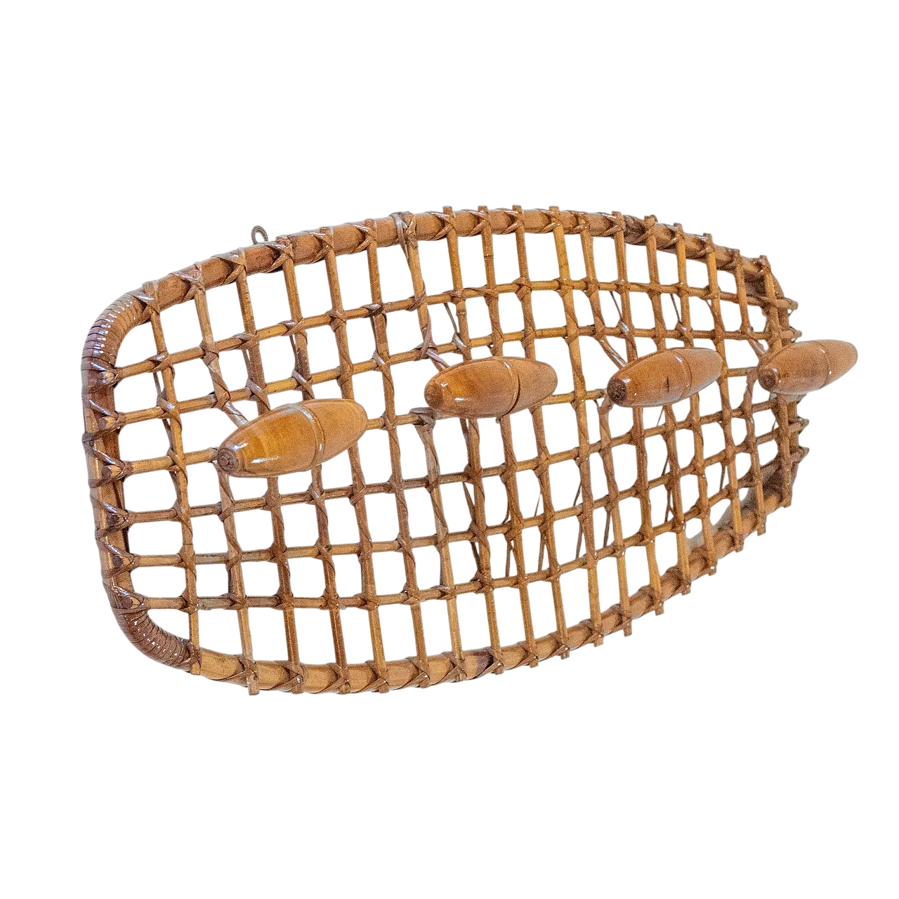 Vintage rattan coat hanger from Bonacina, 1960s 26