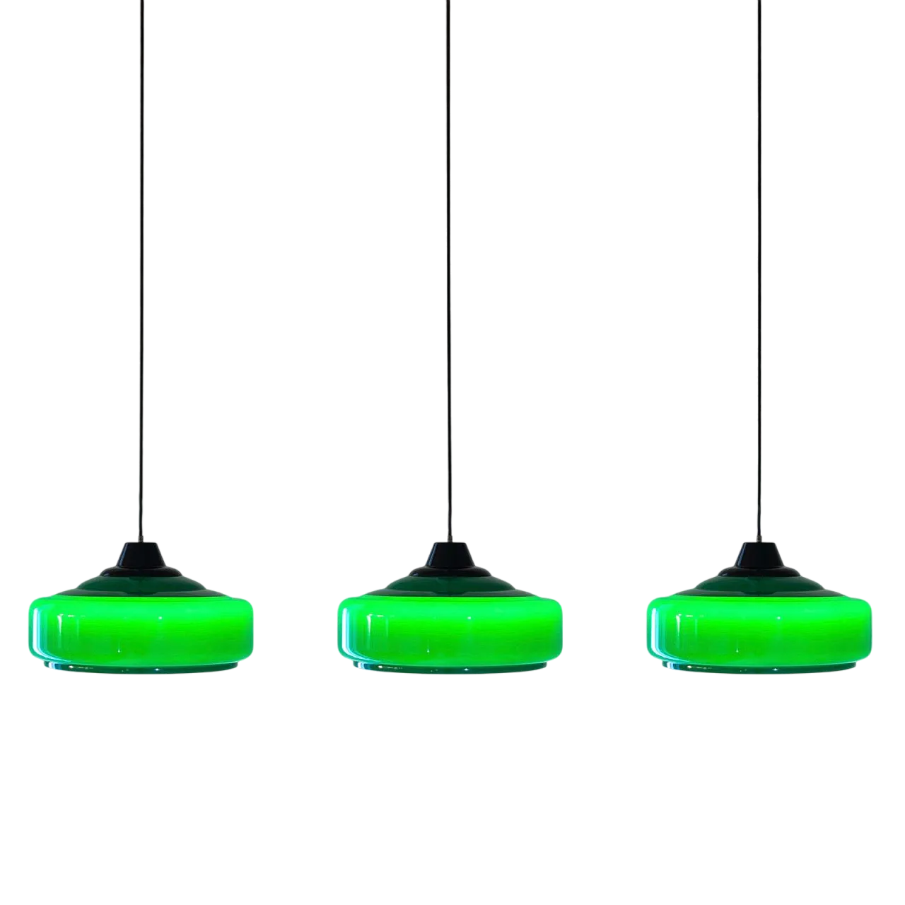 Lampadario da sala biliardo, color verde, anni '60 14