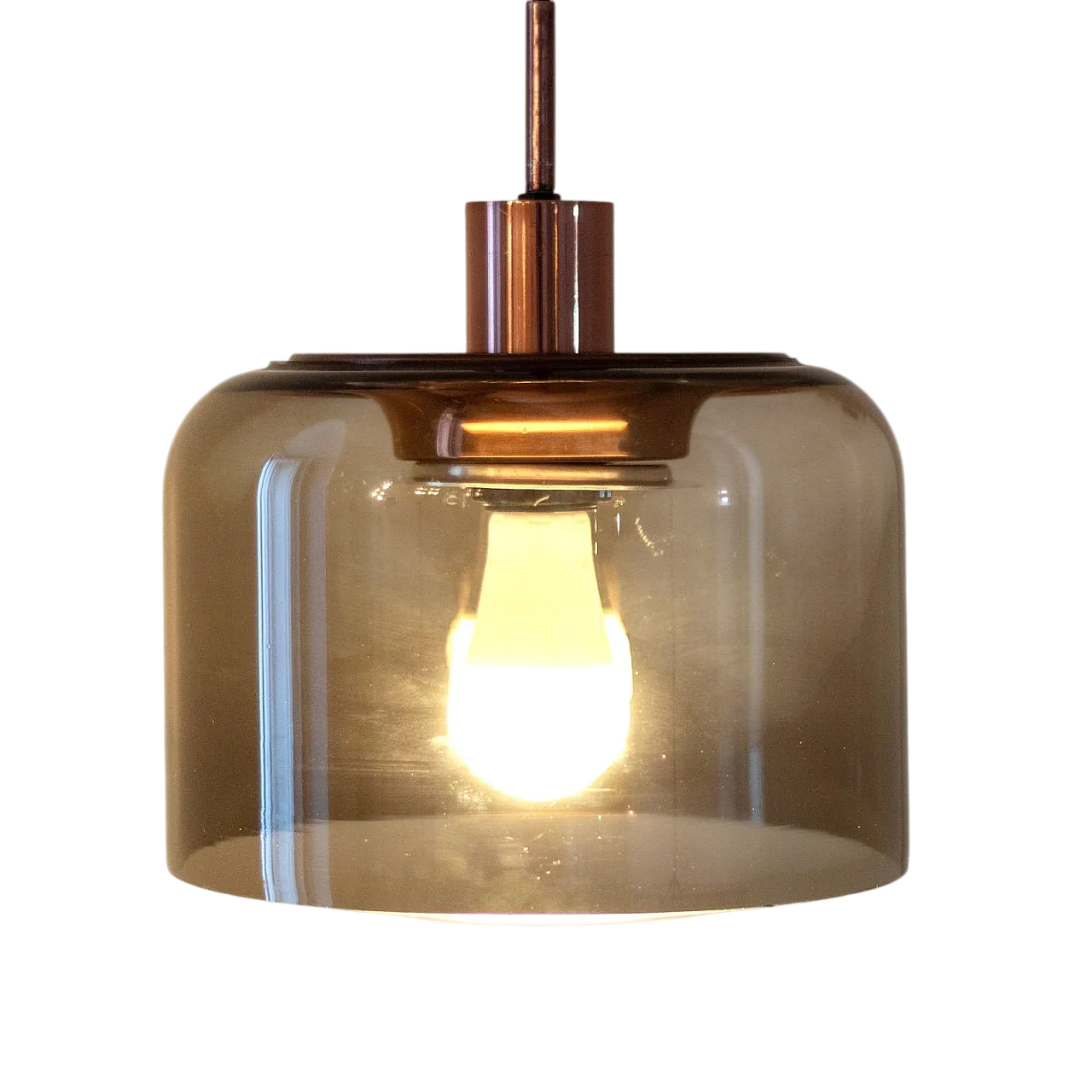Smoked glass pendant lamp, 70s 12