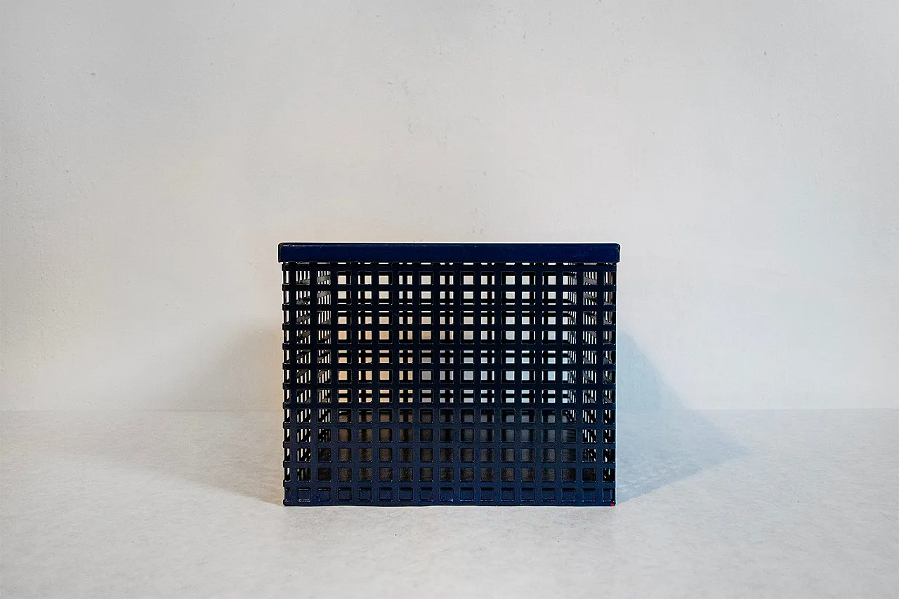 Scatola in metallo blu, anni '70 2