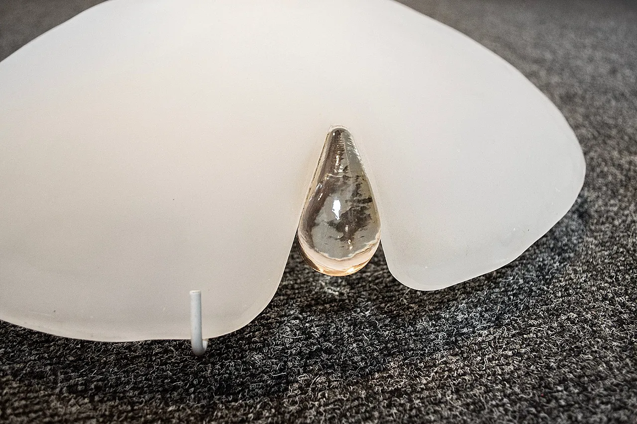 Lampada da soffitto o da parete in vetro di Murano di Mazzega, anni '80 3