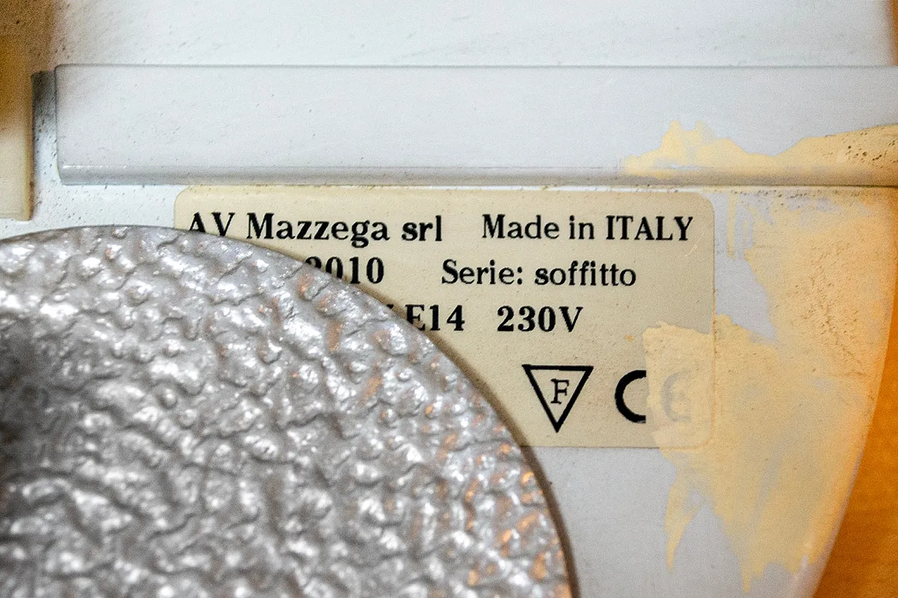 Lampada da soffitto o da parete in vetro di Murano di Mazzega, anni '80 4