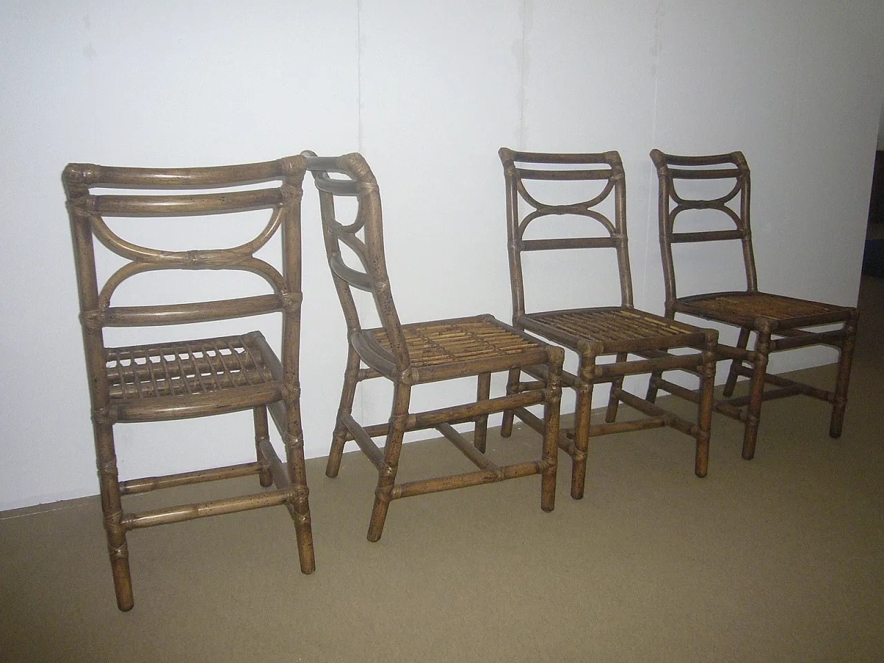 4 sedie in rattan McGuire San Francisco USA, anni '90 6