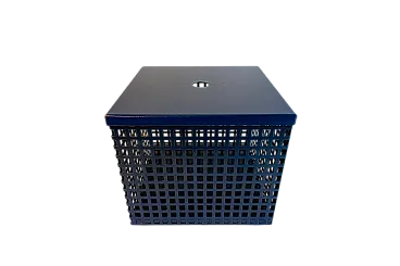 Scatola in metallo blu, anni '70