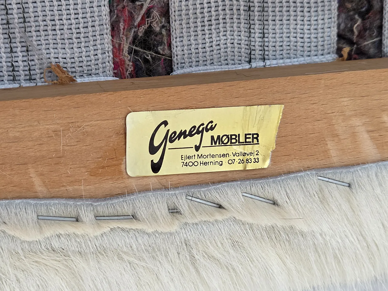 Danish highback armchair, cowhide, oak wood, 1960s 20