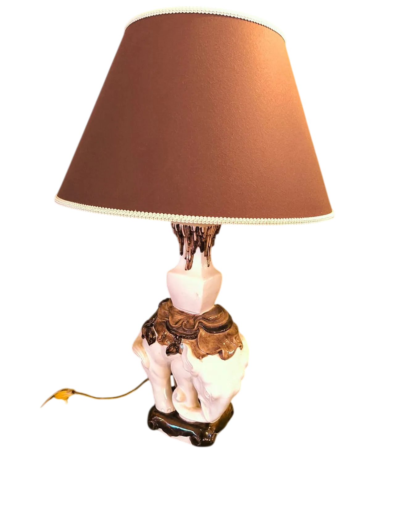 Pair of elephant lamps with lampshades, 1960s 8