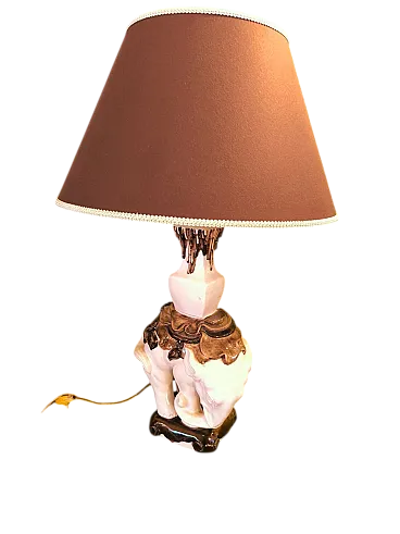 Pair of elephant lamps with lampshades, 1960s