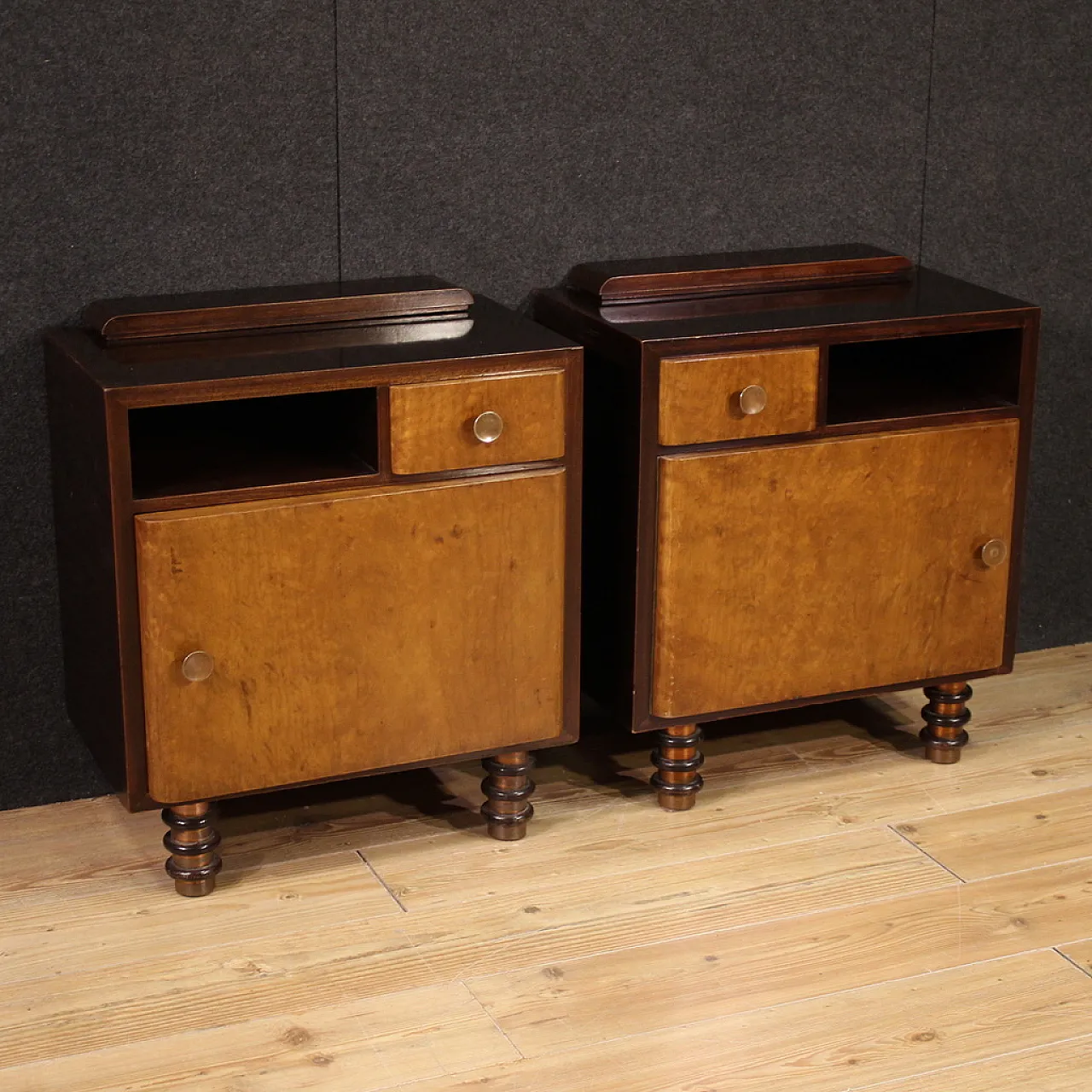 Pair of Italian bedside tables, 60s 1