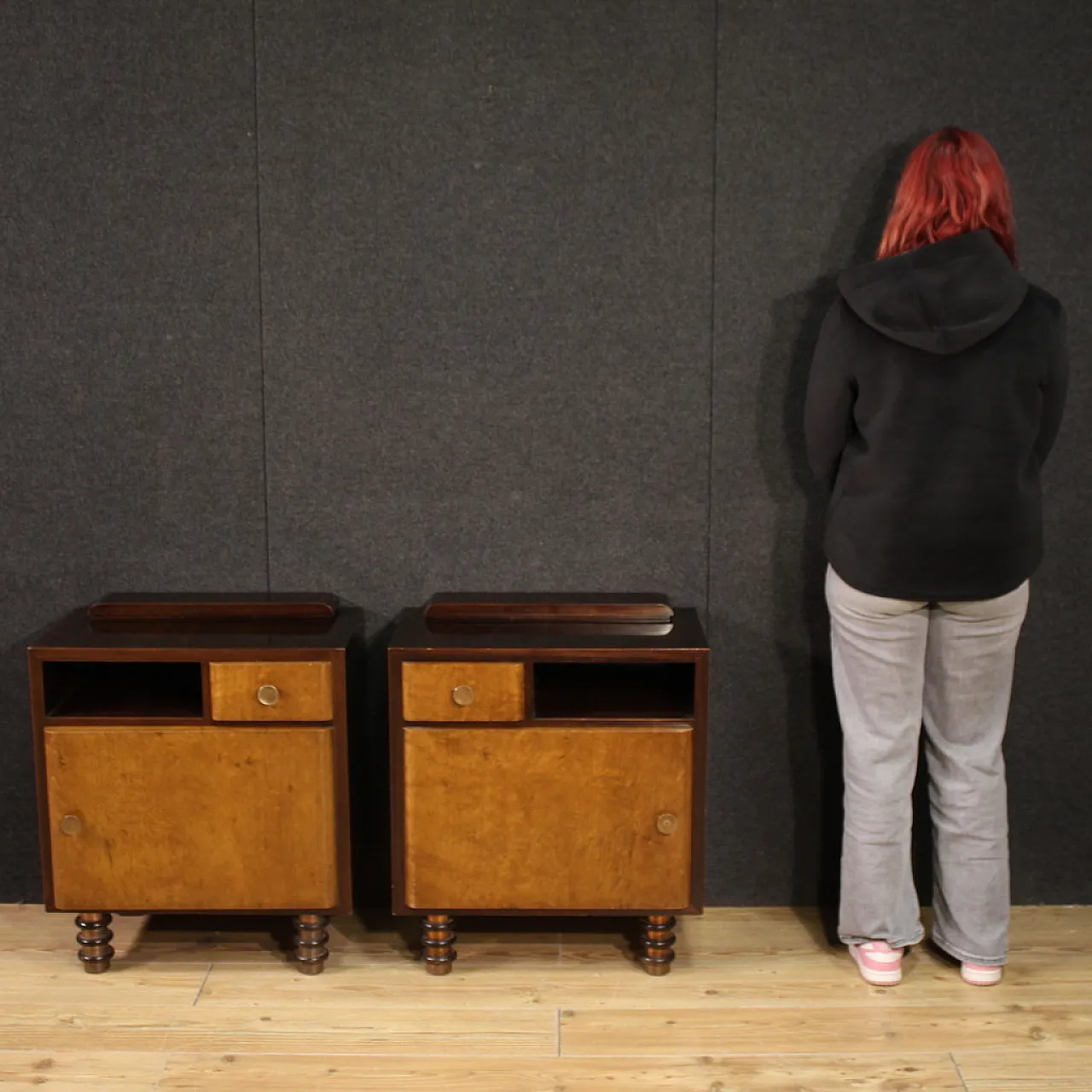 Pair of Italian bedside tables, 60s 2