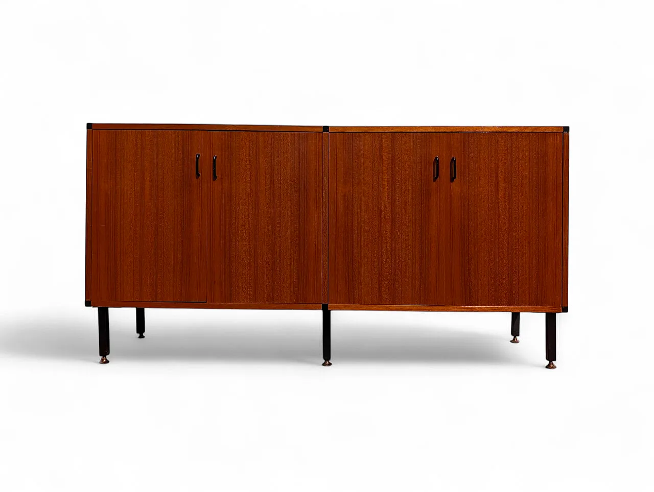 Teak wood cabinet with 4 doors, 1950s 1