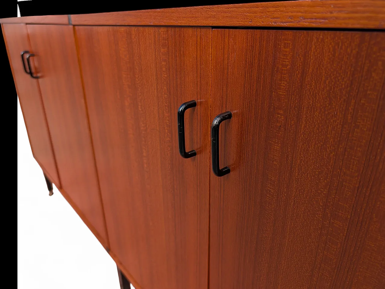 Teak wood cabinet with 4 doors, 1950s 3