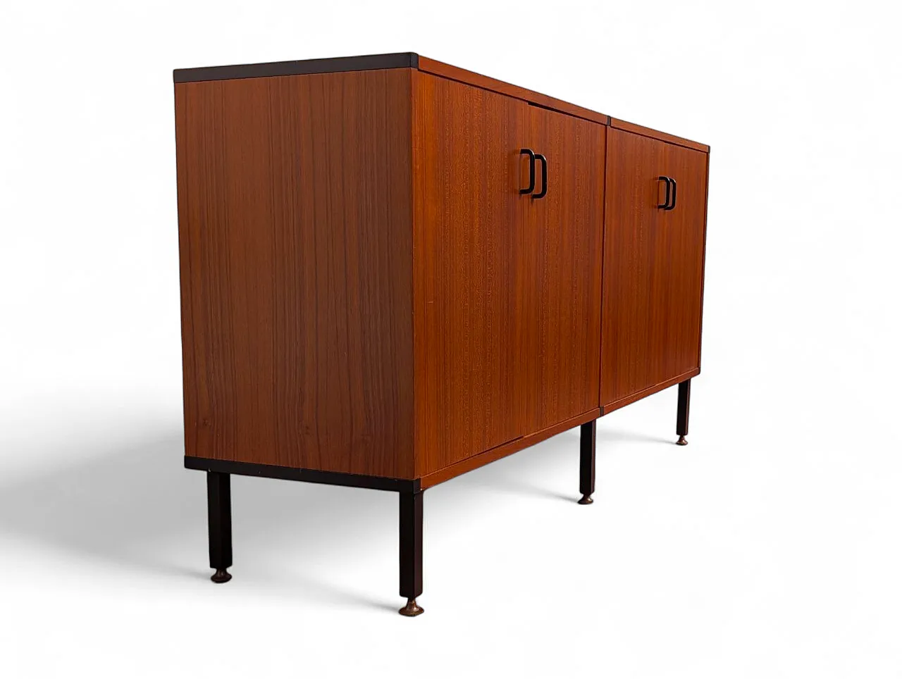 Teak wood cabinet with 4 doors, 1950s 4