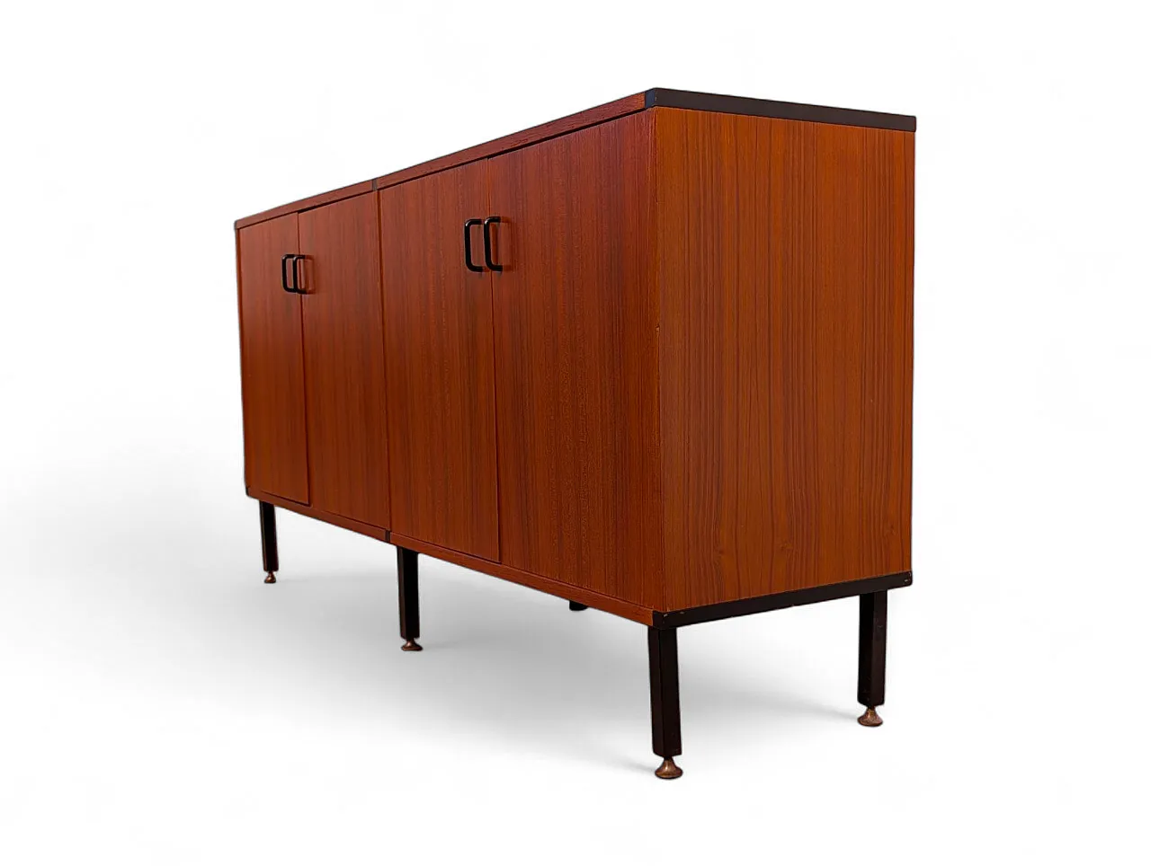 Teak wood cabinet with 4 doors, 1950s 5