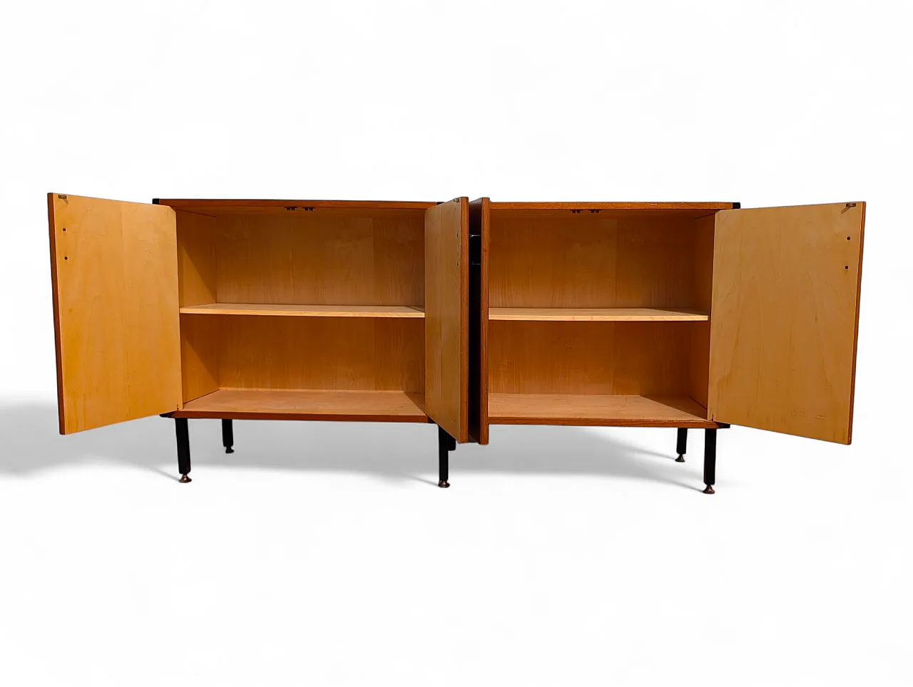 Teak wood cabinet with 4 doors, 1950s 7