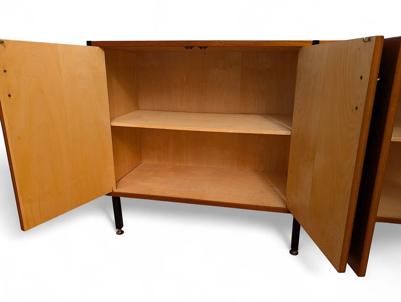 Teak wood cabinet with 4 doors, 1950s 9