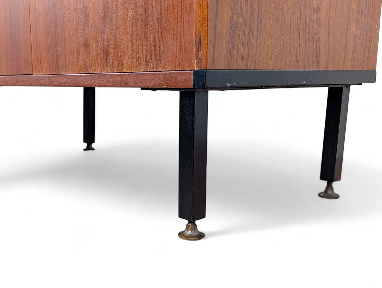 Teak wood cabinet with 6 drawers and 4 doors, 1950s 11