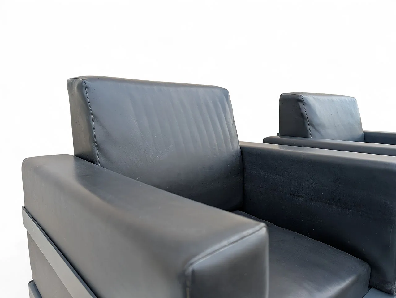 Pair of Mid-Century style armchairs in chromed metal, 1970s 2