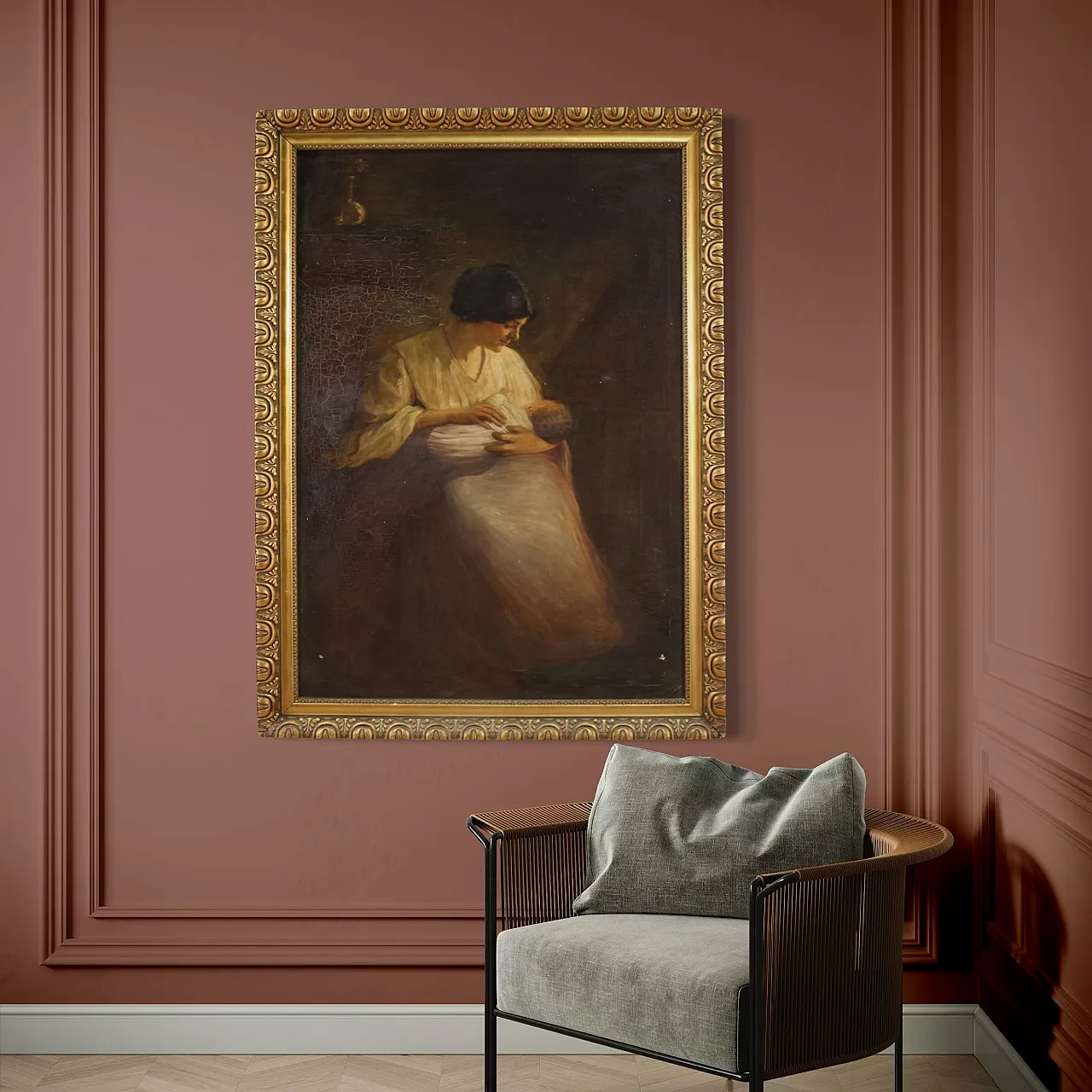 Spanish interior scene painting, 20th century 10