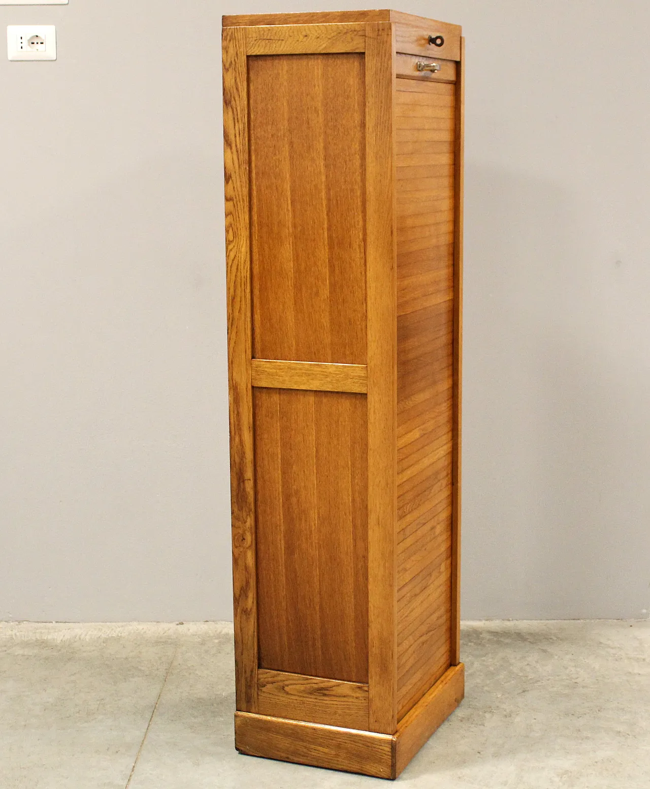 Classificatore serranda schedario archivio in rovere, primo '900 2